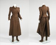2-2100 Brown Wool Cycling Costume with Divided Skirt, c. 1896-1898.jpg